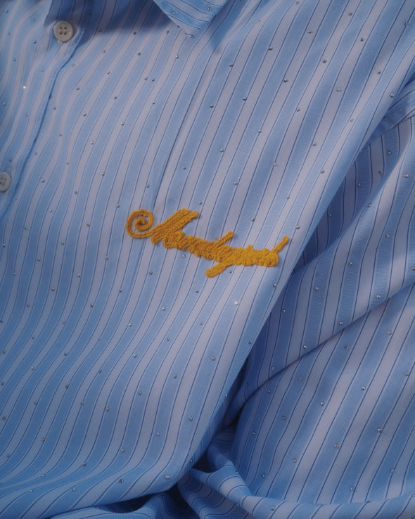 Rhinestone Oxford Button Up