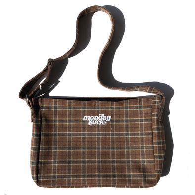 Logo Plaid Courier Side Bag