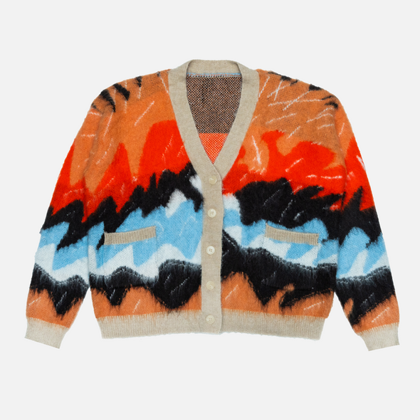 MULTI COLOR SHAG CARDIGAN