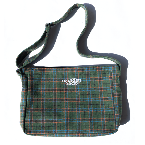 Logo Plaid Courier Side Bag