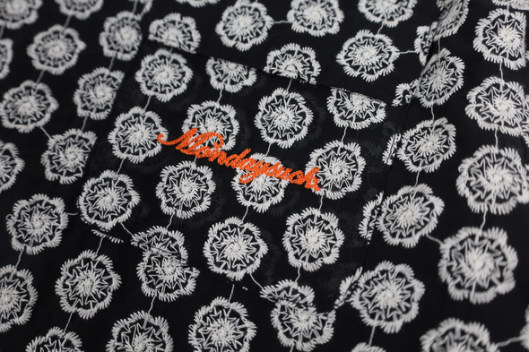 Embroidered Flower Camp Collar Shirt